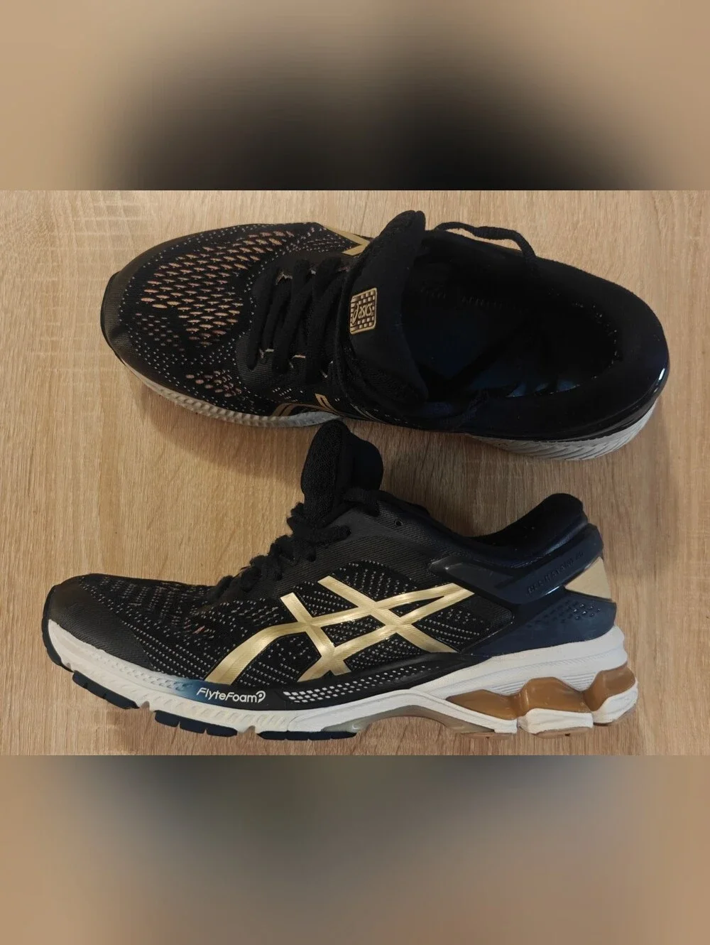 ASICS Gel Kayano 26 Wide Running Shoes Midnight Almond Womens 10